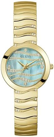 Guess Dameklokke GW0871L2 Laguna Grønn/Gulltonet stål Ø30 mm