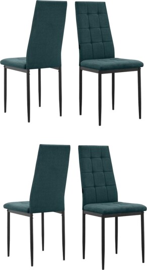 Spisestol Becca sett med 4 Stoff/metall, Mørk grønn - Stoff/metall, Mørk grønn Spisestol Becca sett med 4 Stoff/metall, Mørk grønn - Stoff/metall, Mørk grønn