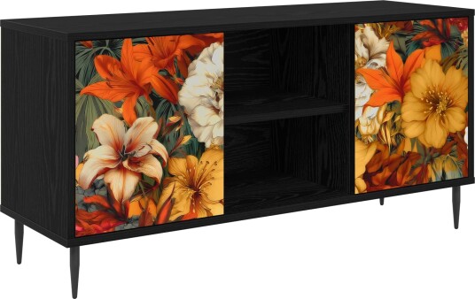 vidaXL TV skap GENNEP 102 x 33 x 51 cm Svart eik Konstruert tre