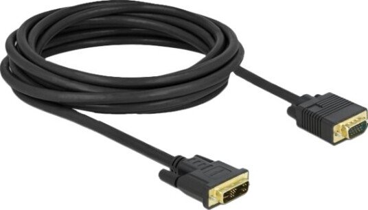 Delock Adapterkabel Enkeltlenke Dvi A Hann Til Hd 15 Vga Hann 5 M Tommelskruer Svart