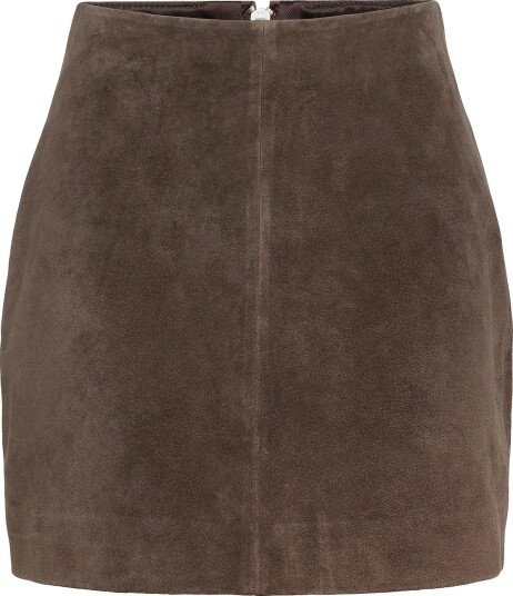 Twist & Tango Hollow Suede Skirt - MOCHA BROWN - S