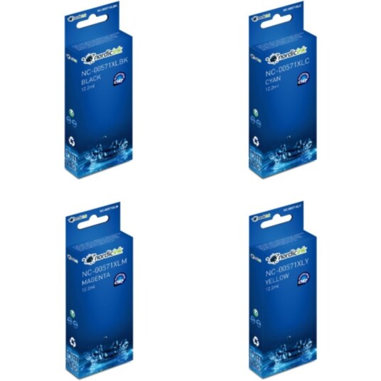 Nordicink Paket med 4 st kompatibla 571 XL BK/C/M/Y NC-0057XMULTI4