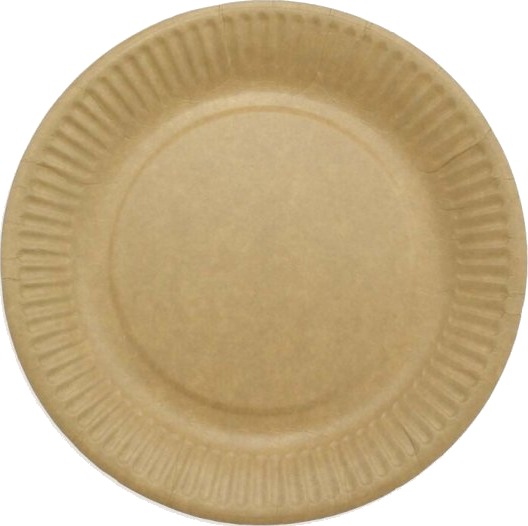 Tallerken Middag Rund Indvendig Diameter 180.0 Mm Biologisk Nedbrydeligt Papir Brun Komposterbar,