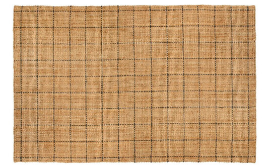 Dixie Freja juteteppe rutete 190 x 290 cm Natural-dark grey