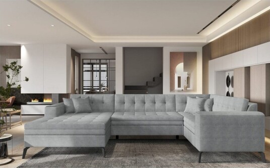 Seksjon Eltap Montez 340x180x93 cm Gojo 4 Grå Venstre