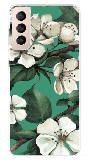 INCOVER Samsung Galaxy S22 Fleksibel Plast Deksel - Hvite Blomster