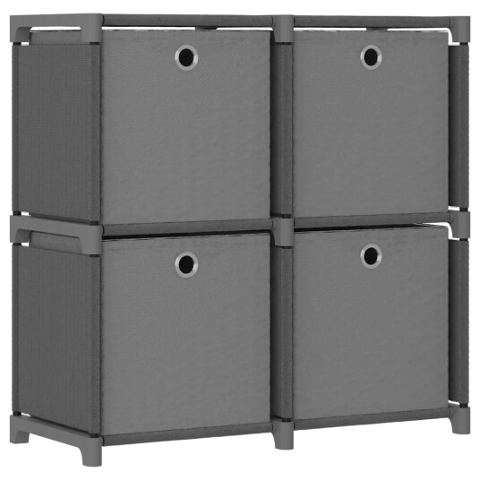 vidaXL Displayhylle med 4 kuber og bokser gr? 69x30x72,5 cm stoff vidaXL Displayhylle med 4 kuber og bokser gr? 69x30x72,5 cm stoff