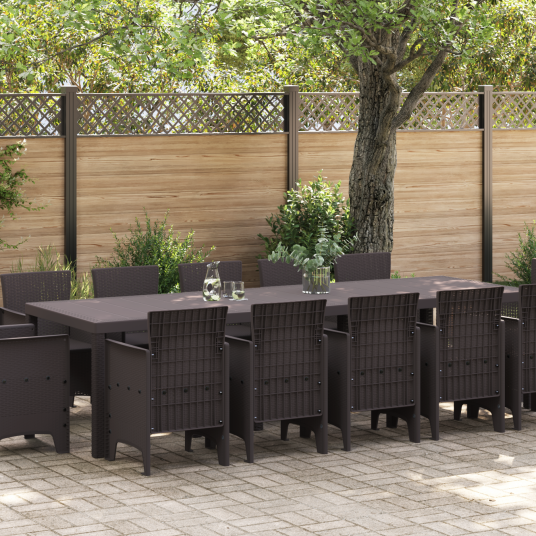 Hage Spisegruppe 13 pcs Brun 300 x 100 x 73 cm Poly rattan