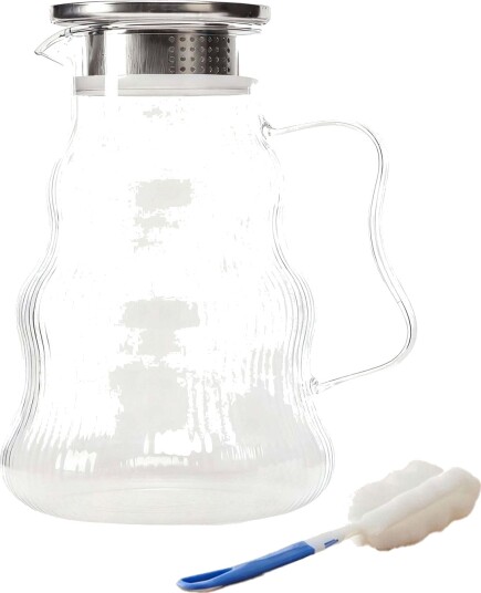 Glasskaraffel med lokk og håndtak – Easy Pour design