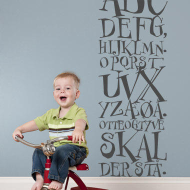 ABC sang wallsticker av Anline Ruby, 30x80 cm