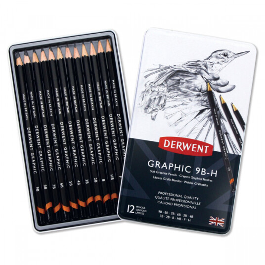 Derwent Graphic Blyant 12-sett 9B-H Derwent Graphic Blyant 12-sett 9B-H