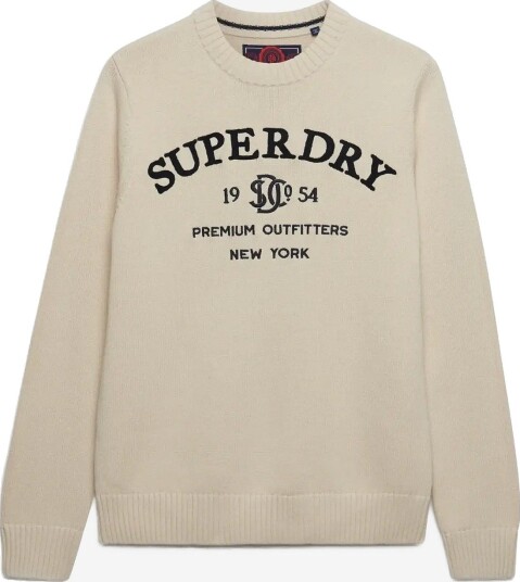 Superdry Applique Graphic Jumper   RAINY DAY GREY   S