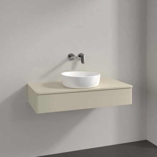 Villeroy & Boch Antao Servantskap med 1 skuff 100x50x19 cm u/lys Grå Matt Villeroy & Boch Antao Servantskap med 1 skuff 100x50x19 cm u/lys Grå Matt