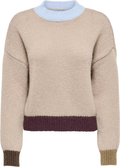 ONLY Onlolina Ls Contrast Highneck Cc Knt Beige XL ONLY Onlolina Ls Contrast Highneck Cc Knt Beige XL