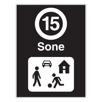 Jo Safety Gatetun med fartsgrense 15 km/t skilt 6309058