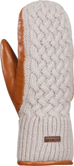 Kombi Women's Ariana Leather and Knit Mittens M, Moonstone Kombi Women's Ariana Leather and Knit Mittens M, Moonstone