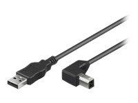MicroConnect USB 2.0 A-B-kabel 1 m med 90° kontakt