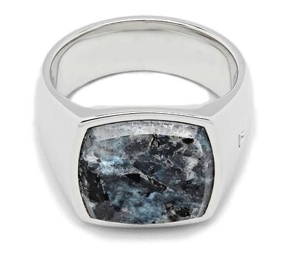 Tom Wood Jewellery Cushion Larvikite Ring Sølv  male 62