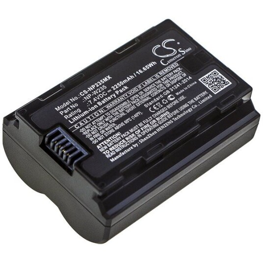 FujiFilm X-T4 batteri (2250 mAh 7.4 V, Sort) FujiFilm X-T4 batteri (2250 mAh 7.4 V, Sort)