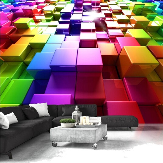 Fototapet Colored Cubes 300x210 - Artgeist sp. z o. o.