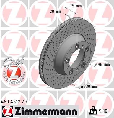 Bremseskive ZIMMERMANN 460.4512.20