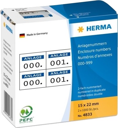 Herma 4833 Blå Hvit 15 Mm 22 Mm 1000 Stykker Tyskland