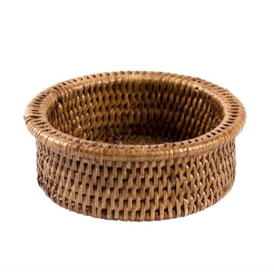 Rattan Vinflaske Coaster mørk