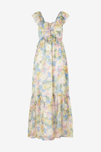 Bubbleroom Maxikjole Frill Tie Back Maxi Dress Flerfarget