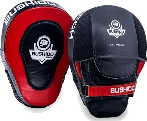Plethandsker   mitts   thai pads 100% naturlig skinn med gel Bushido