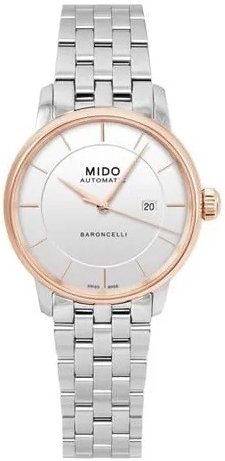Mido Dameklokke M037.207.21.031.00 Baroncelli Sølvfarget/Stål Ø30