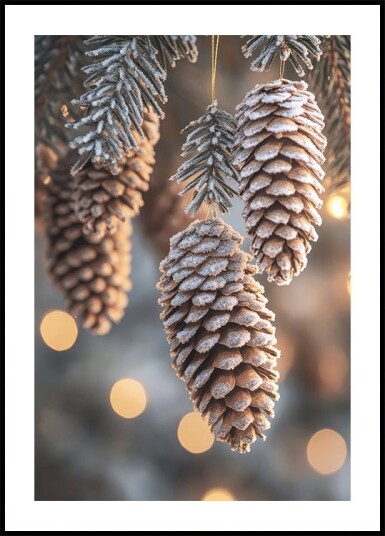 Pine Cones Christmas Decoration Plakat Plakat / 40x50cm