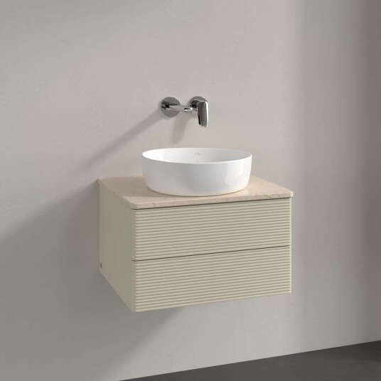 Villeroy & Boch Antao Servantskap med 2 skuffer 60x50x36 cm m/lys Grå Matt/Crème Villeroy & Boch Antao Servantskap med 2 skuffer 60x50x36 cm m/lys Grå Matt/Crème