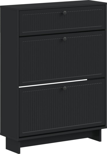 vidaXL Sko Skap EDE 78 x 24 x 103 cm Konstruert tre Svart