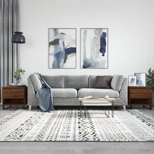  Salongbord 2 stk brun eik 50x46x50 cm konstruert tre 8721012112506
