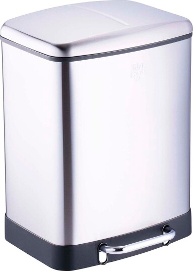 Dirt Devil pedalbøtte med soft close og sortering (2x12 liter) stål