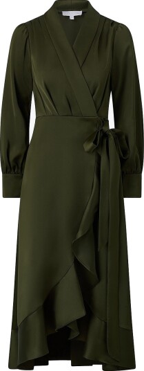 Love Lolina   Satengkjole Iza Midi Dress   Grønn