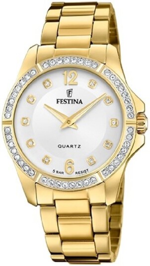 Festina Dameklokke F20596 1 Mademoiselle Sølvfarget/Gulltonet stål Festina Dameklokke F20596 1 Mademoiselle Sølvfarget/Gulltonet stål