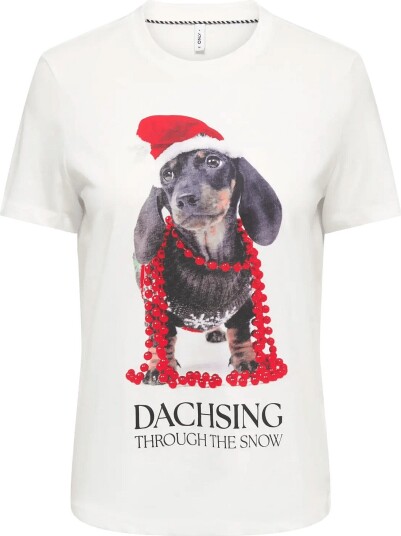 ONLY Onlanimal Reg S/S Top Box Xmas Cs Jrs CLOUD DANCER XL