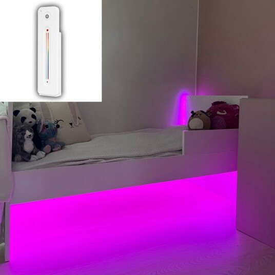 LED stripepakke for barnerom AGGE Komplett pakke Med hvit Touch Slide fjernkontroll