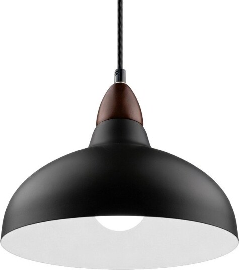 Home Décor BIRK Svart Ø24cm pendel E27 sokkel 2m ledning metall / tre