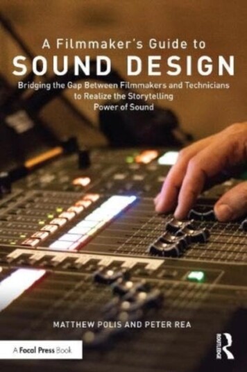 A Filmmaker¿s Guide To Sound Design Av Matthew (Soundspace Studio Usa) Polis, Peter (Nyu Tisch School Of The Arts Usa) Rea