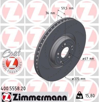 Bremseskive ZIMMERMANN 400.5558.20