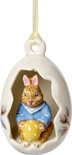 Villeroy & Boch Bunny Tales påskeornament Max blå blomster 7 cm Villeroy & Boch Bunny Tales påskeornament Max blå blomster 7 cm