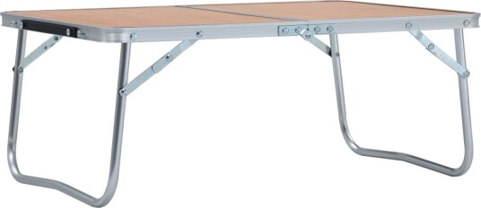 Sammenleggbart campingbord brun aluminium 60x40 cm