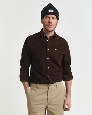 Gant Bomullscorduroy skjorte i regular fit RICH BROWN S