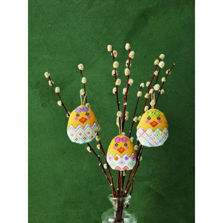 Permin Broderisett Dekorative egg 3stk 6x7cm
