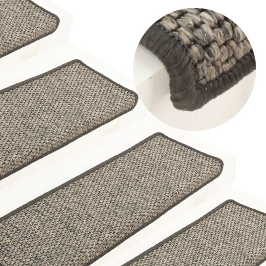 vidaXL Selvklebende trappematter sisal 15 stk 65x25 cm grå og beige vidaXL Selvklebende trappematter sisal 15 stk 65x25 cm grå og beige