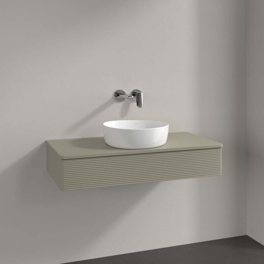 Villeroy & Boch Antao Servantskap med 1 skuff 100x50x19 cm m/lys Steingrå Matt Villeroy & Boch Antao Servantskap med 1 skuff 100x50x19 cm m/lys Steingrå Matt