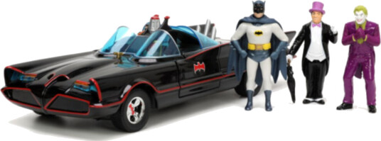 1:24 Batman  Hollywood Rides  Deluxe 1966 Batmobile with 3 Figures: Batman Joker Penguin