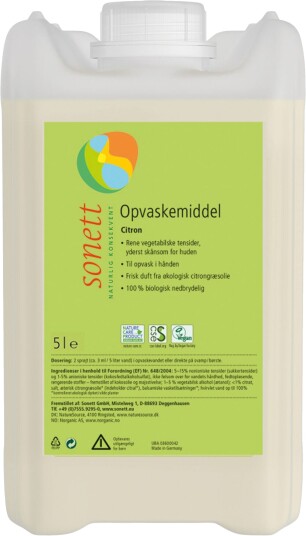 Sonett Oppvaskmiddel Sitron - 5 Liter Sonett Oppvaskmiddel Sitron - 5 Liter